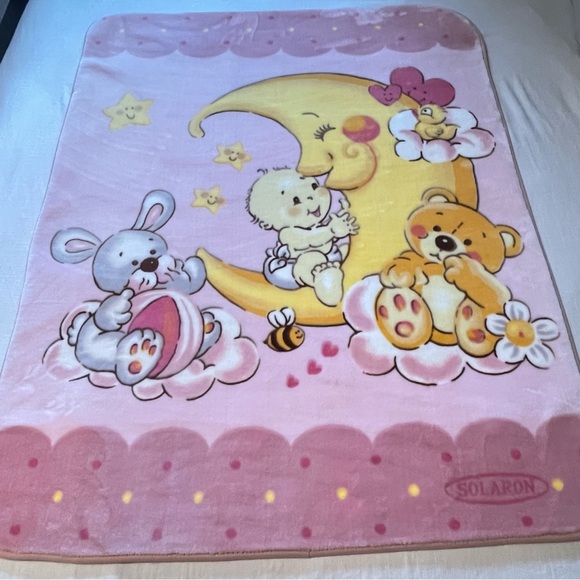 RARE : Vintage Baby Blanket | SOLARON | Size: 110 x 140 CMS - Picture 12 of 12